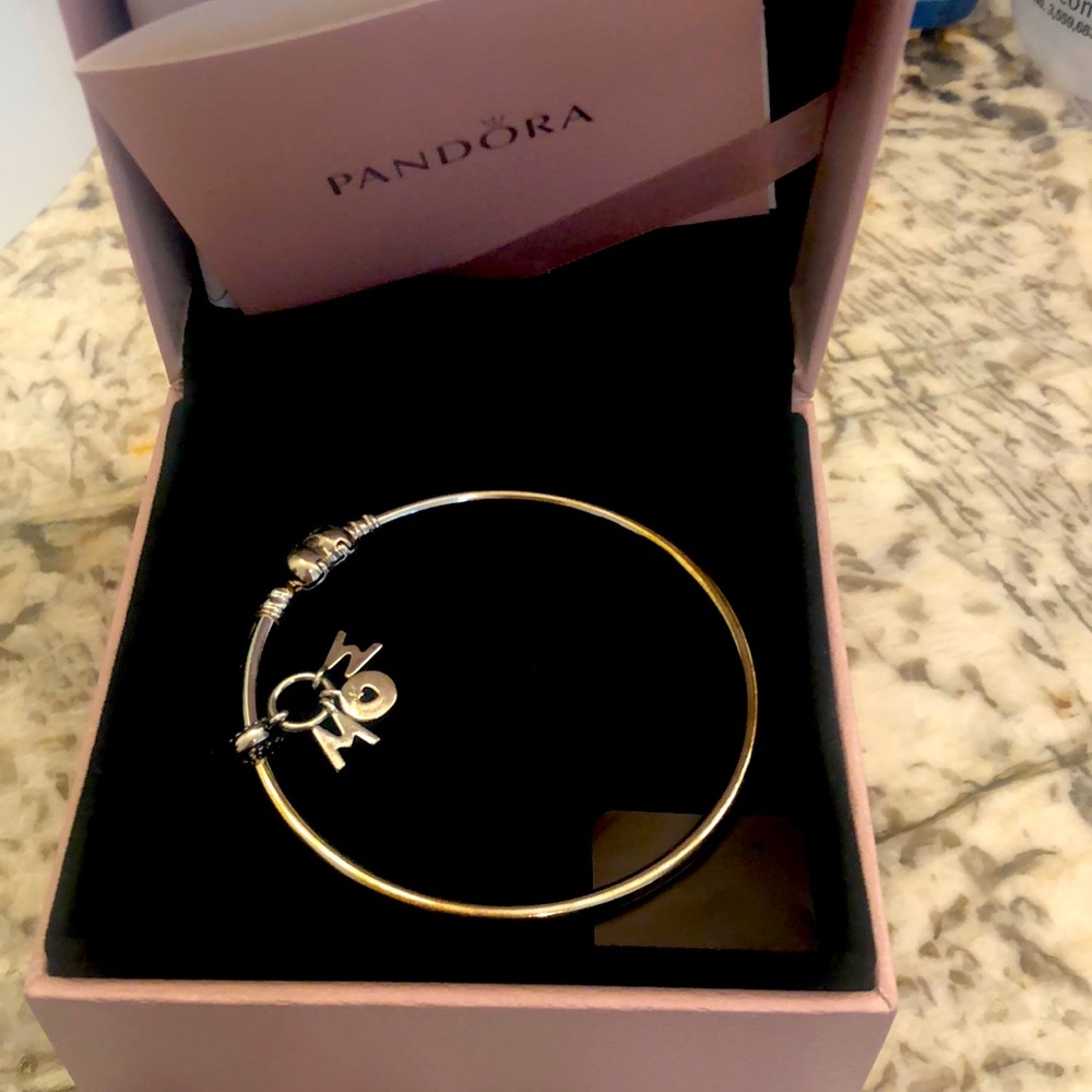 Pandora silver mom bracelet.